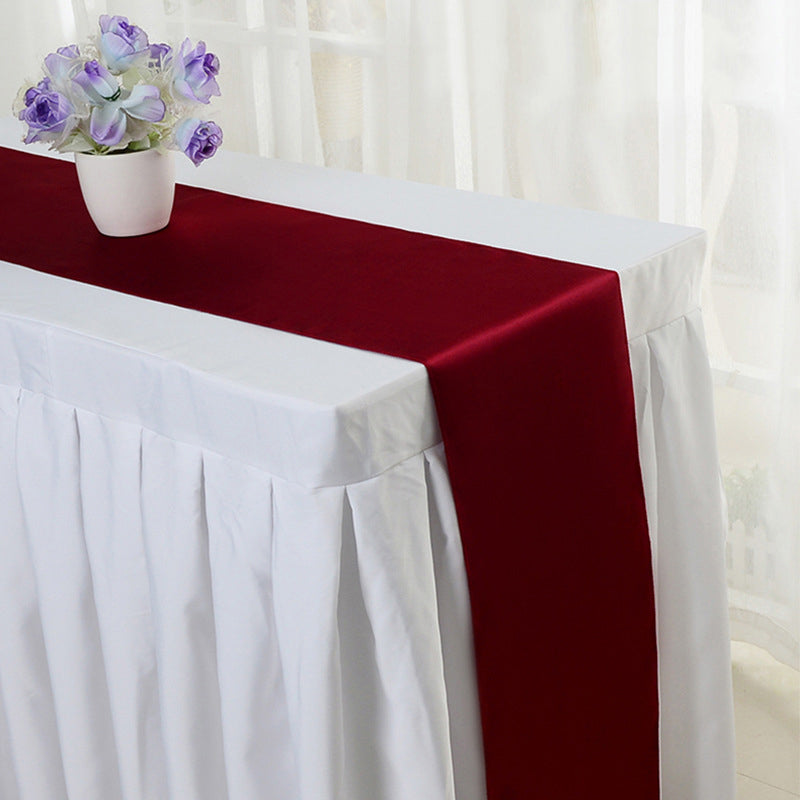 Satin 110"x12" Table Runner Wine Red