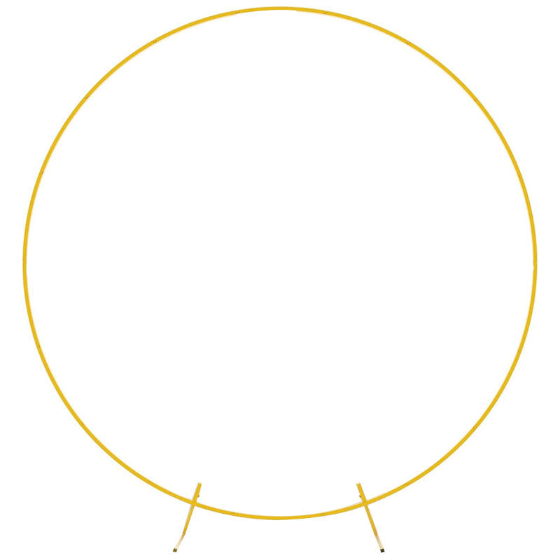 Elegant Gold Metal Round Wedding Arch Photo Backdrop Stand 7.2ft