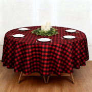 Buffalo Plaid Polyester Round Tablecloth Black/Red