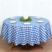 Buffalo Plaid Polyester Round Tablecloth White/Light Blue