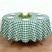 Buffalo Plaid Polyester Round Tablecloth White/Green