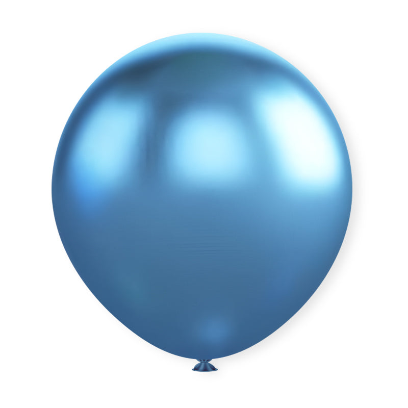 18" Latex Balloons 10 Pcs Chrome Blue
