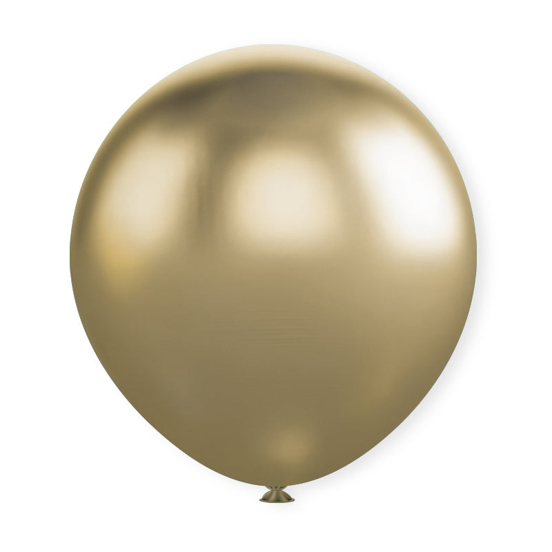 18" Latex Balloons 10 Pcs Chrome Gold