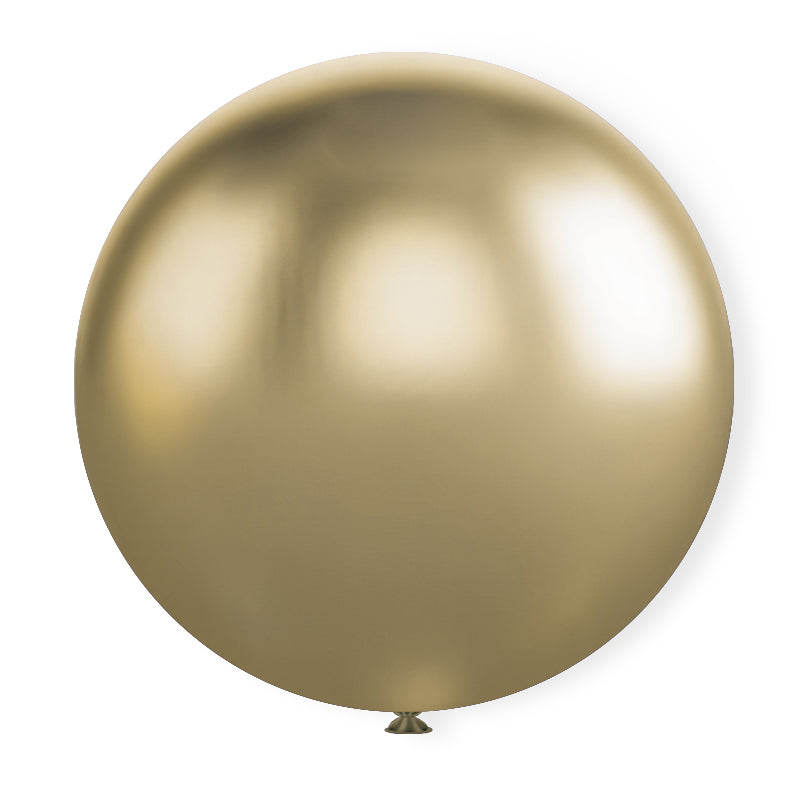 36" Latex Balloons 5 Pcs Chrome Gold