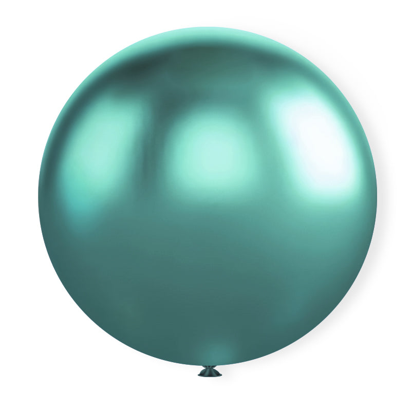 36" Latex Balloons 5 Pcs Chrome Green