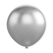 18" Latex Balloons 10 Pcs Chrome Silver