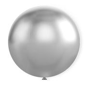 36" Latex Balloons 5 Pcs Chrome Silver