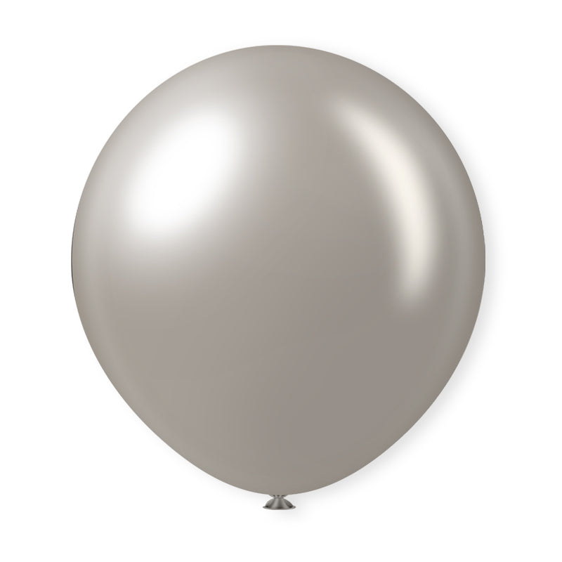 18" Latex Balloons 10 Pcs Pearl Silver