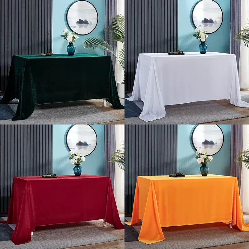 Gold Velvet Rectangular Tablecloth 50"x120" Deep Red