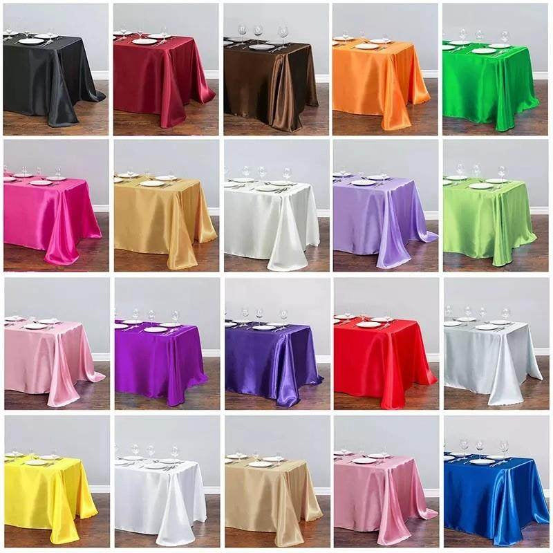 Satin Rectangular Tablecloth 57"x108" Black-No splicing