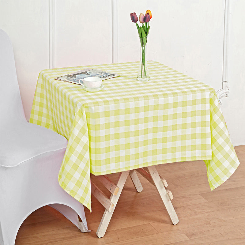 Buffalo Plaid Polyester Square Tablecloth White/Yellow