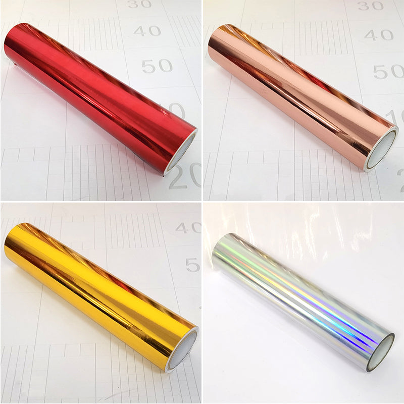 Vinyl Chrome, 12" x 16ft Permanent Vinyl Roll, Chrome Mirror Metallic Adhesive Vinyl, No Bubble Mirror, for Wrap,Stickers,Decal,Lettering