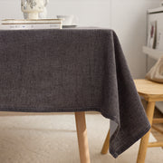 Luxury Faux Cotton and Linen Solid Color Thickened Tablecloth Dark Gray