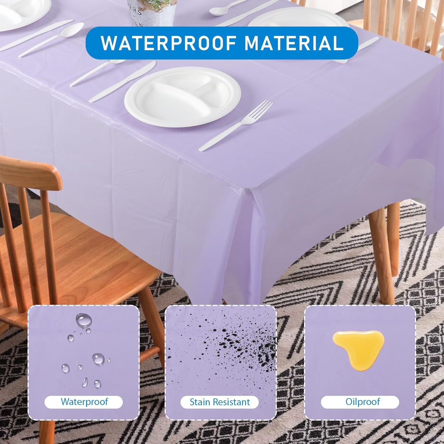 Plastic Tablecloths Disposable Table Cloths Rectangle Party Table Covers