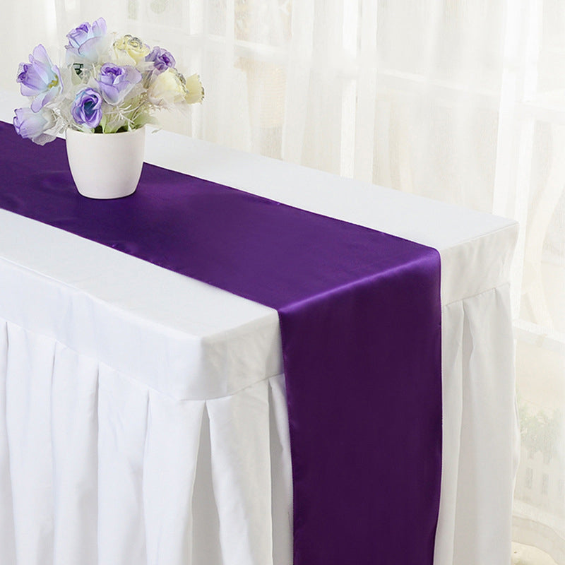 Satin 110"x12" Table Runner Dark Purple