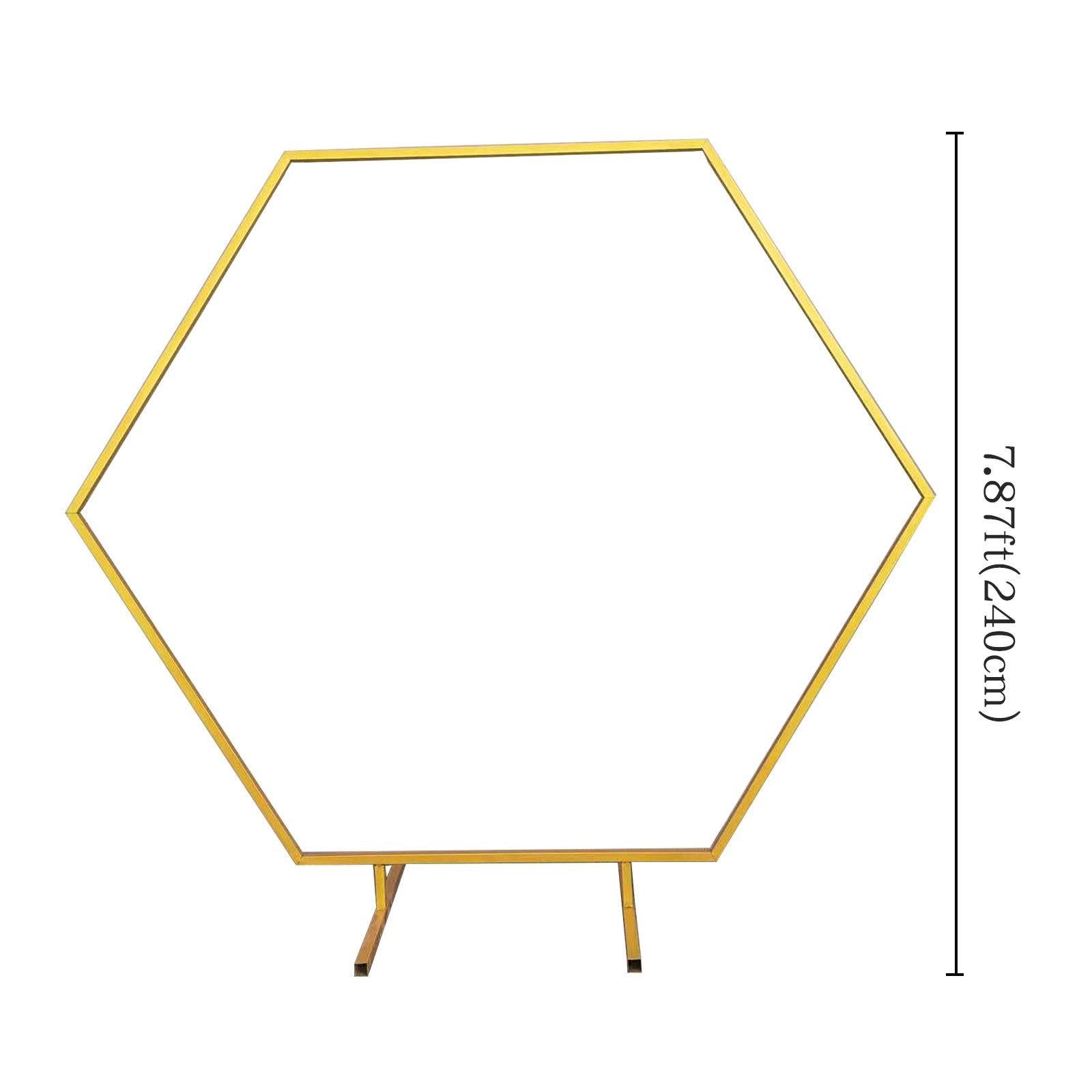 Heavy Duty Gold Metal Hexagonal Wedding Arch Photo Backdrop Stand 7.87ft
