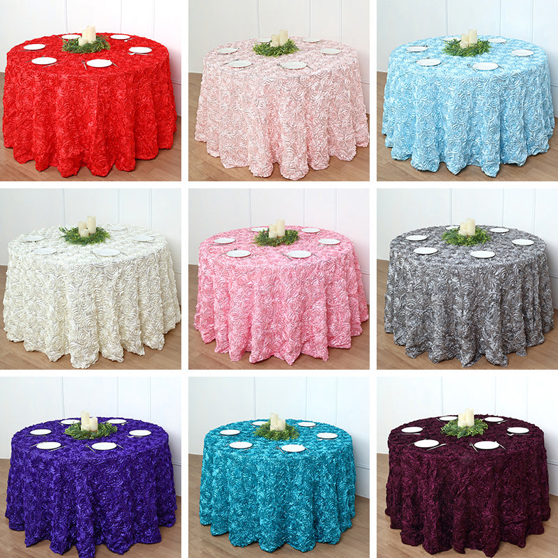 Satin Round Tablecloth 120" Deep Red