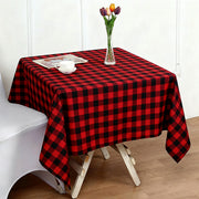 Buffalo Plaid Polyester Square Tablecloth Black/Red
