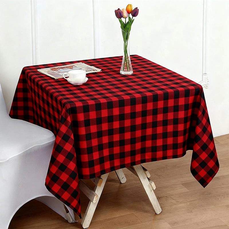 Buffalo Plaid Polyester Square Tablecloth Black/Red