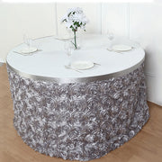Rose Satin Table Skirt 21ft Light Pink