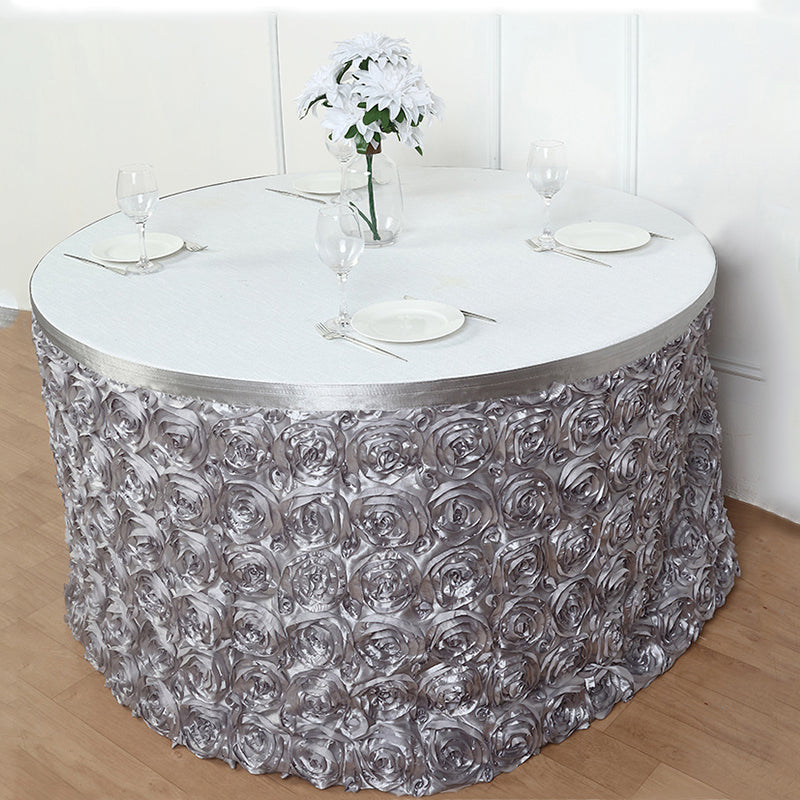 Rose Satin Table Skirt 21ft Light Pink