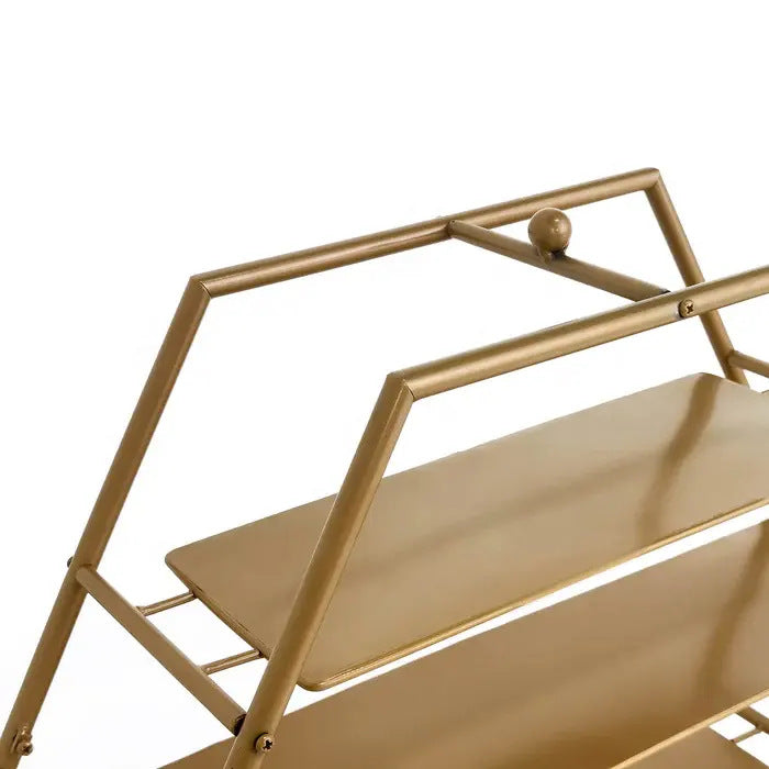 3-Tier Metal Hexagon Cupcake Stand 21" Matte Gold