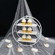 16" Tall White 3 Tier Metal Dessert Display Stand