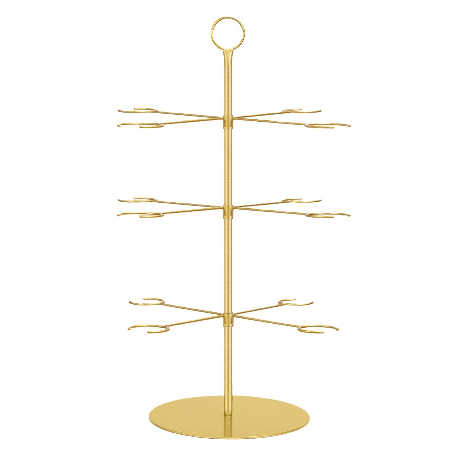 3-Tier Champagne Glass Holder Tower 22" Gold