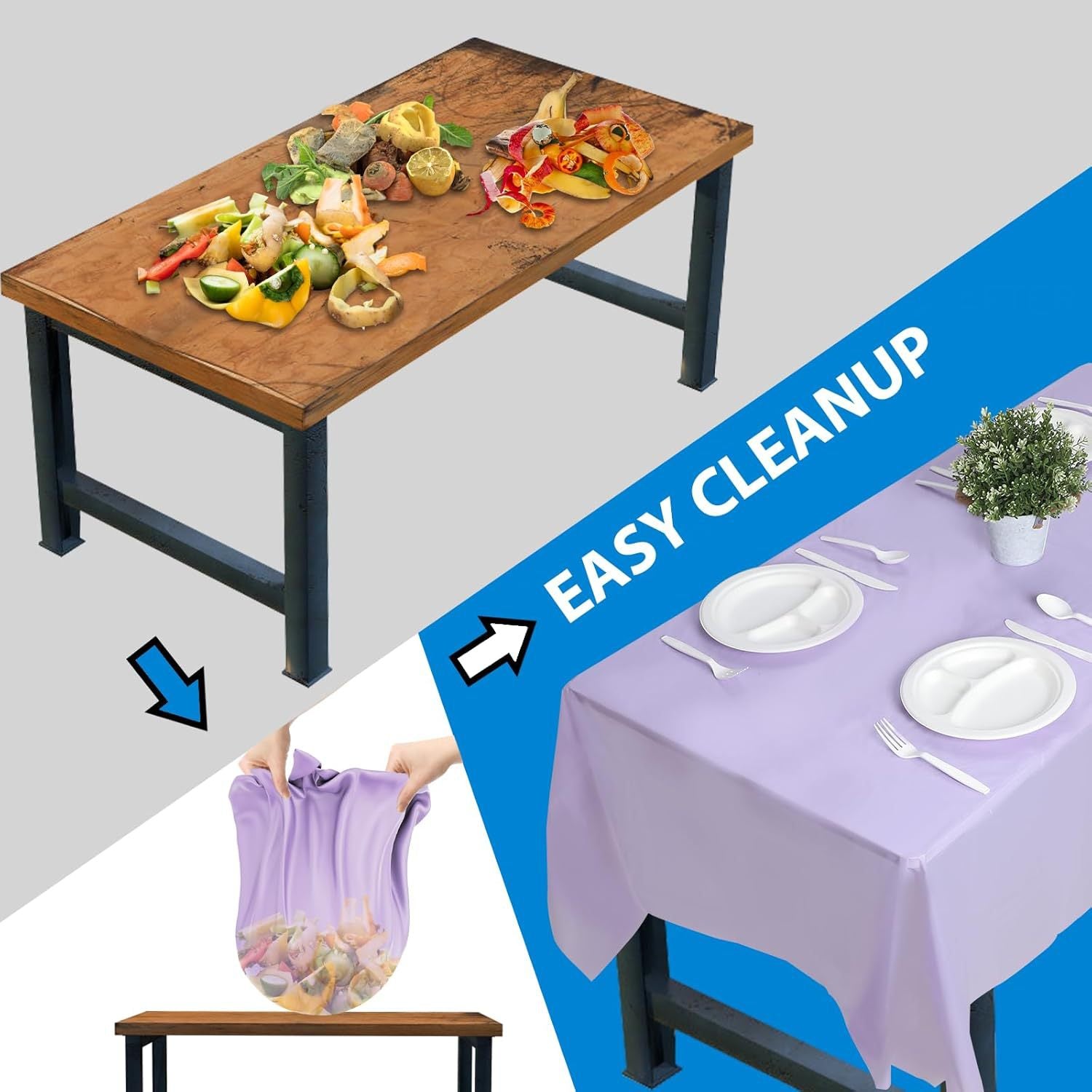 Plastic Tablecloths Disposable Table Cloths Rectangle Party Table Covers