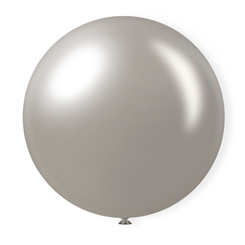 36" Latex Balloons 5 Pcs Pearl Silver