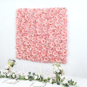 Blush 3D Silk Rose and Hydrangea Flower Wall Mat Backdrop - 4 Artificial Panels