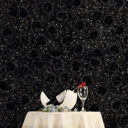 Black 3D Silk Rose and Hydrangea Flower Wall Mat Backdrop - 4 Artificial Panels