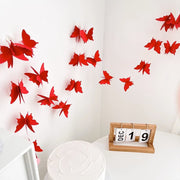 2 Pc 3D Paper Butterfly String Banners 9Ft Red