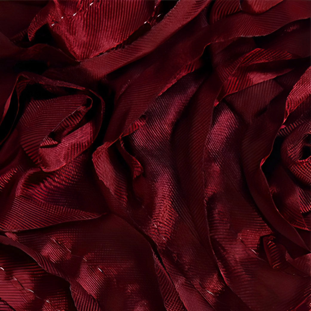 Grandiose 3D Rosette Square Tablecloth Table Cover 85"x85" Burgundy