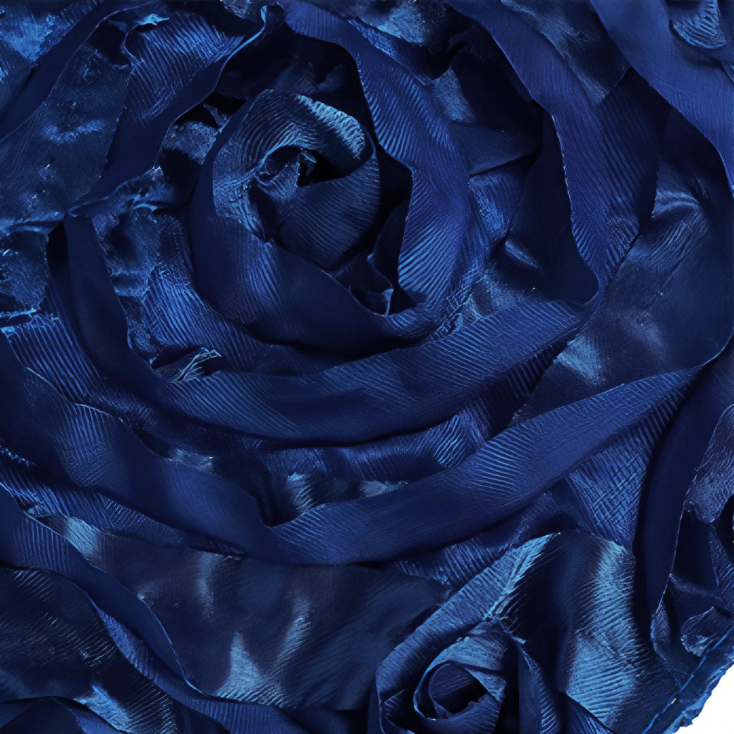Grandiose 3D Rosette Square Tablecloth Table Cover 85"x85" Navy Blue