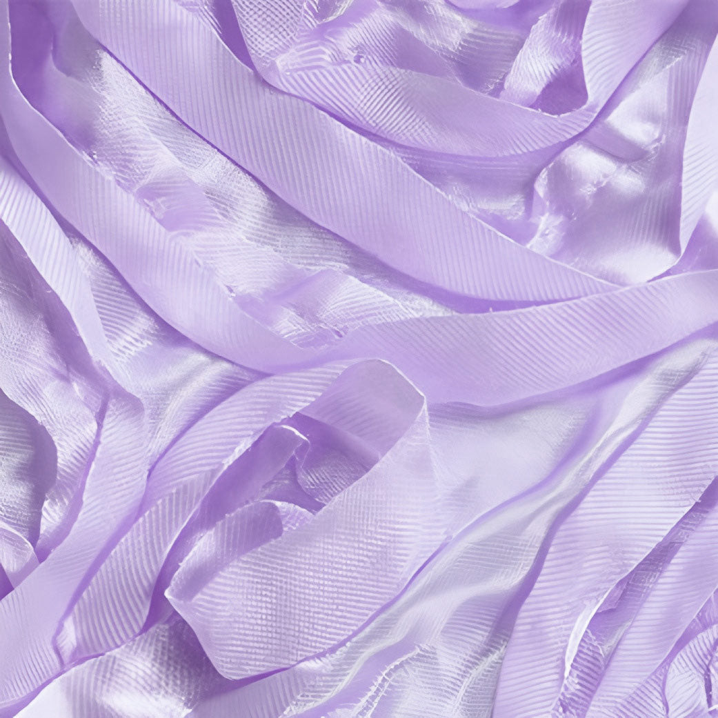 Grandiose 3D Rosette Round Tablecloth Table Cover 120" Light Purple