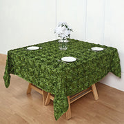Grandiose 3D Rosette Square Tablecloth Table Cover 85"x85" Army Green