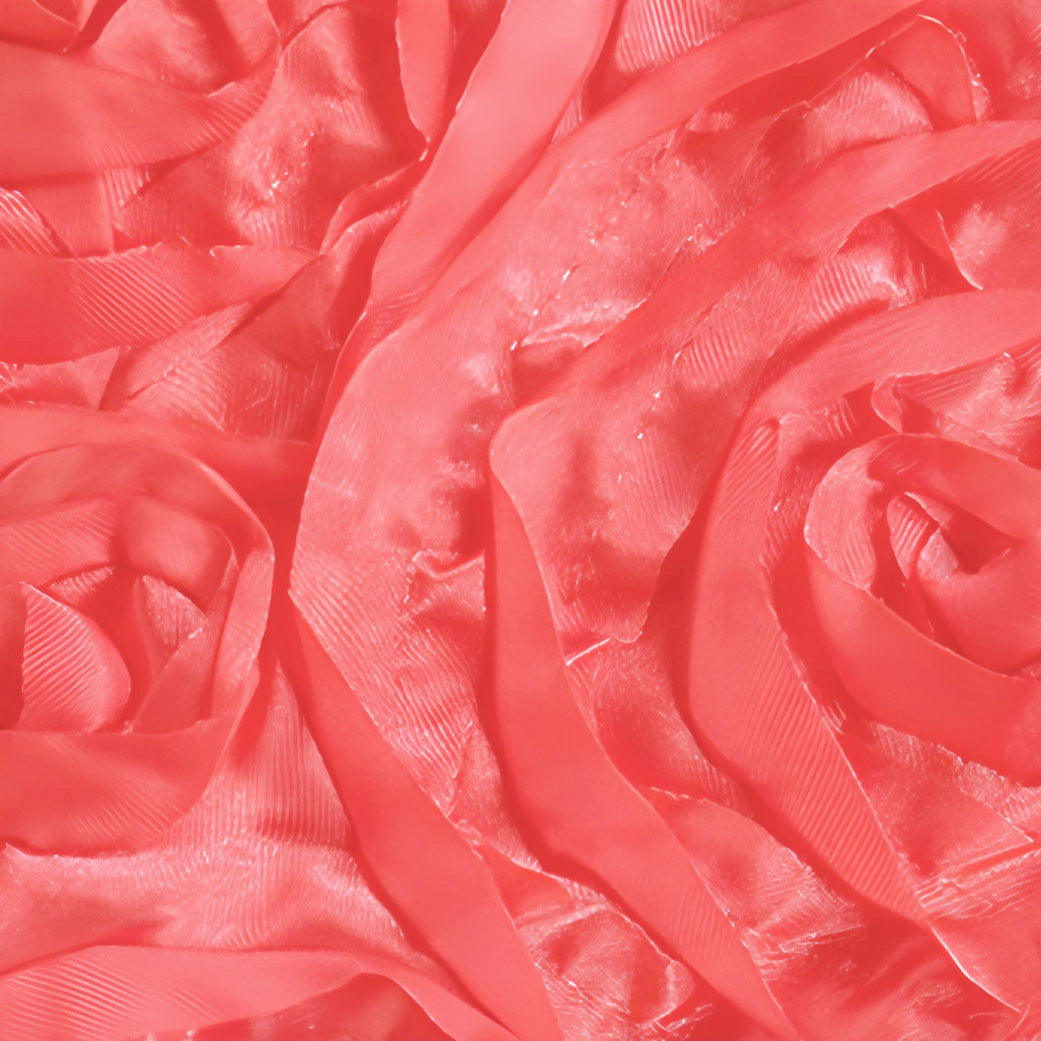 Grandiose 3D Rosette Rectangle Tablecloth Table Cover 90"x132" Rose