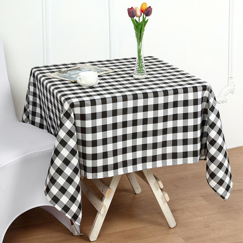 Buffalo Plaid Polyester Square Tablecloth White/Black