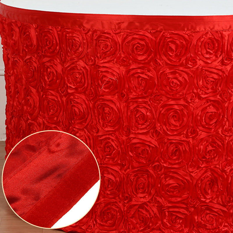 Rose Satin Table Skirt 21ft Light Pink