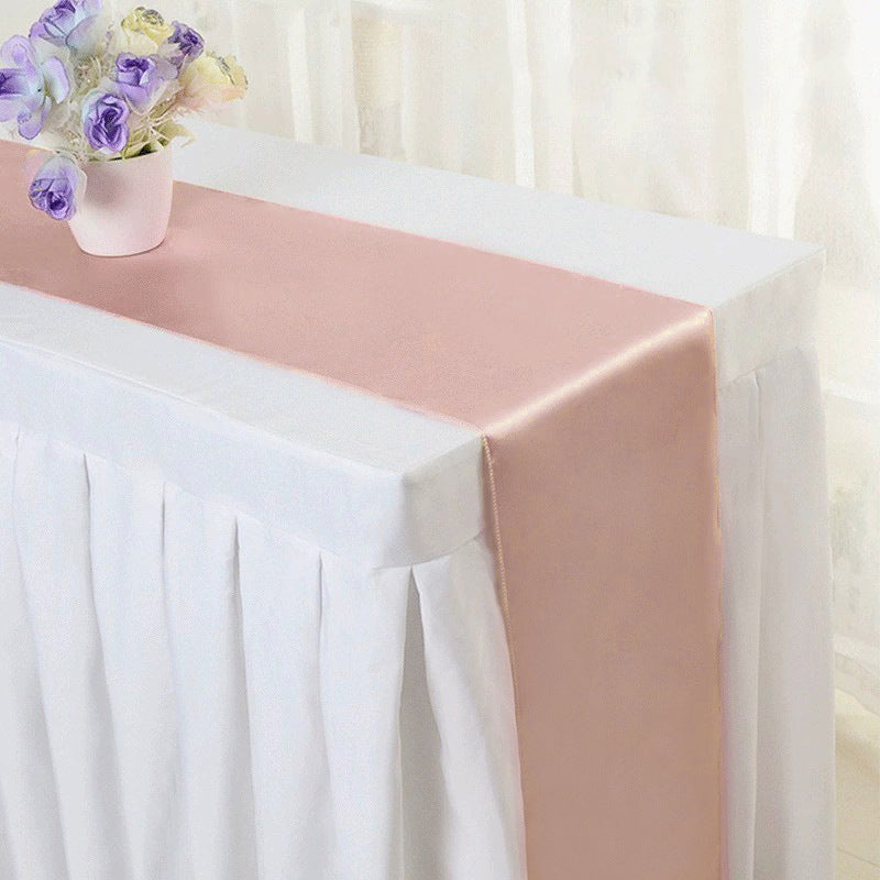 Satin 110"x12" Table Runner Rose Gold