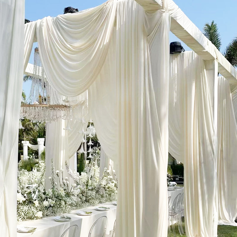 4-Way Stretch Spandex Backdrop Drape Curtain Off-White