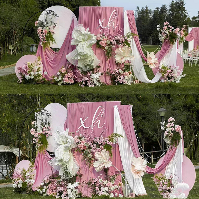4-Way Stretch Spandex Backdrop Drape Curtain Bean Paste Pink