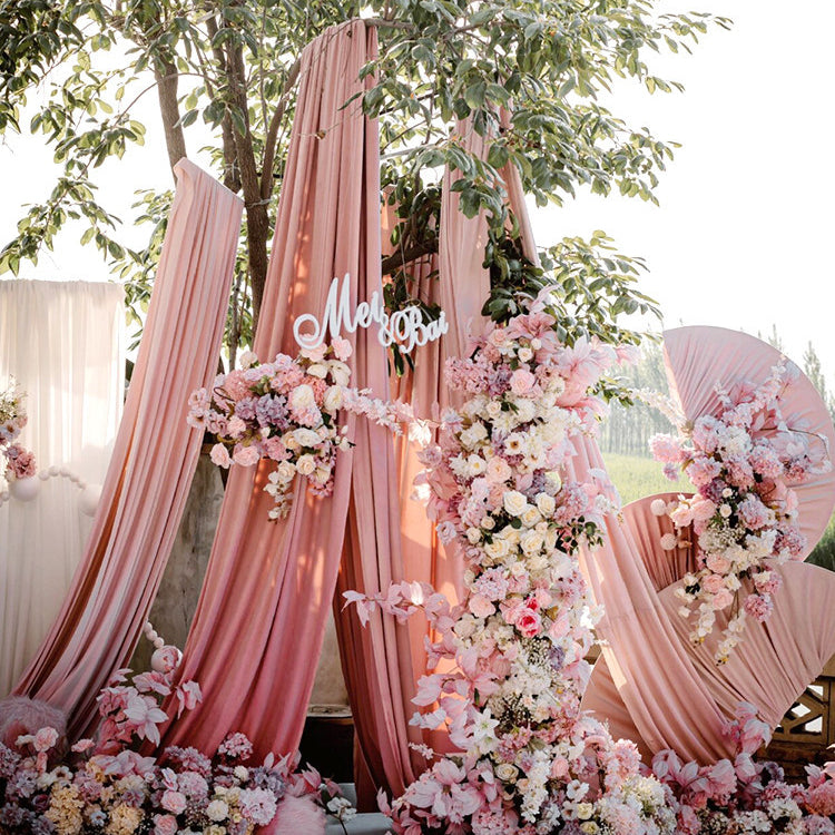 4-Way Stretch Spandex Backdrop Drape Curtain Bean Paste Pink