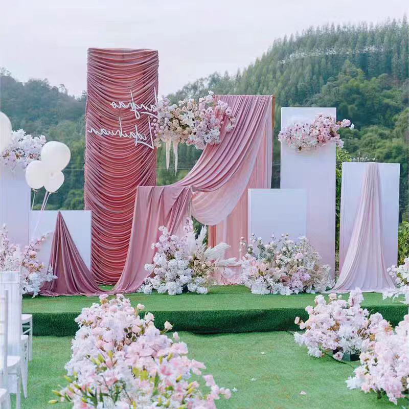 4-Way Stretch Spandex Backdrop Drape Curtain Bean Paste Pink