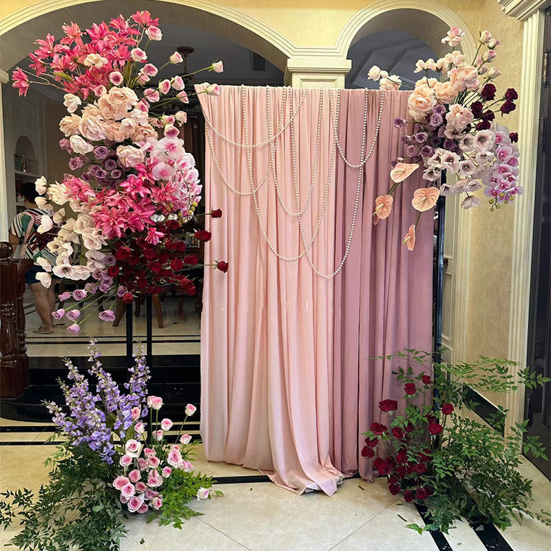 4-Way Stretch Spandex Backdrop Drape Curtain Bean Paste Pink