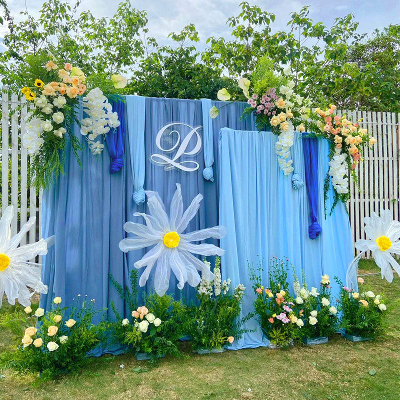 4-Way Stretch Spandex Backdrop Drape Curtain Sky Blue