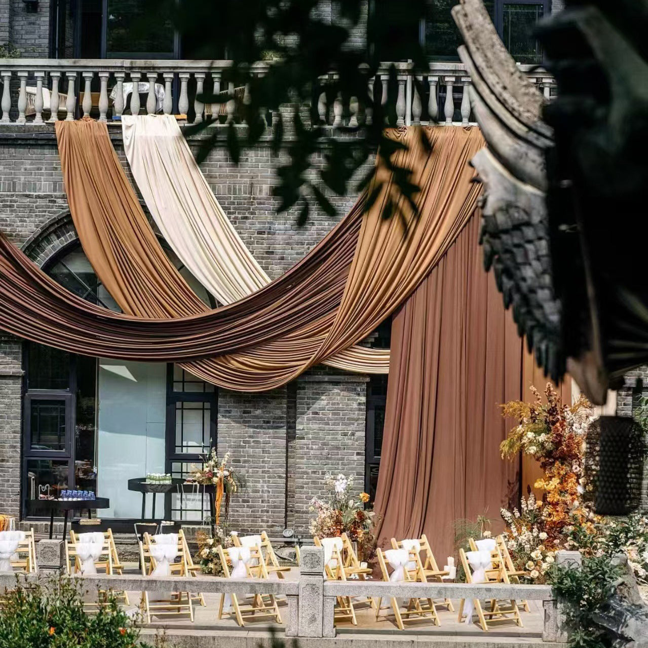 4-Way Stretch Spandex Backdrop Drape Curtain Dark Brown
