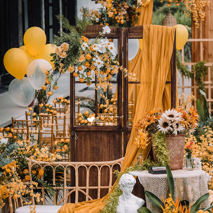 4-Way Stretch Spandex Backdrop Drape Curtain Gold