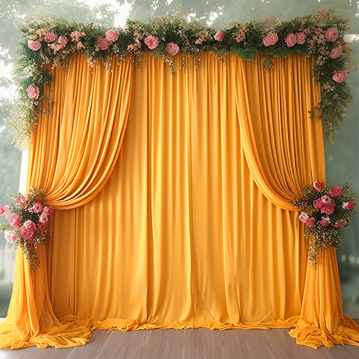 4-Way Stretch Spandex Backdrop Drape Curtain Gold